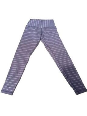 Purple White Stripes Capris Leggings | Gylder | Small #15
